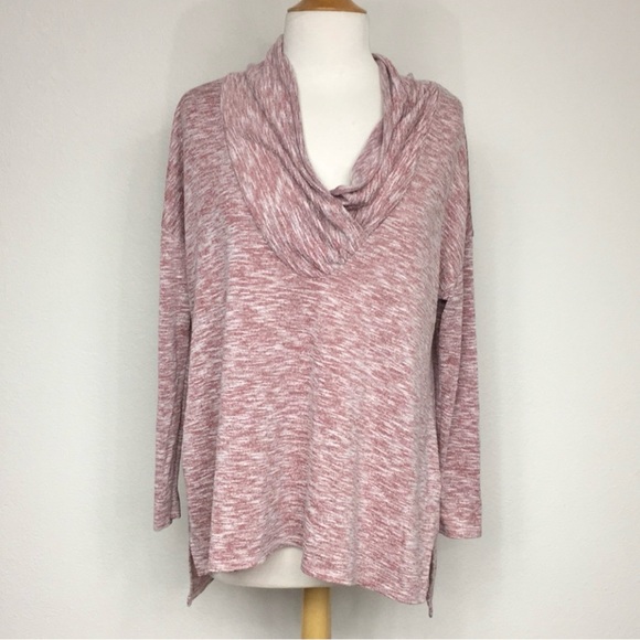 Michael Stars Marbled Cowl V Neck Soft Flowy Tunic Top Size M/L Casual Coastal - Picture 1 of 15